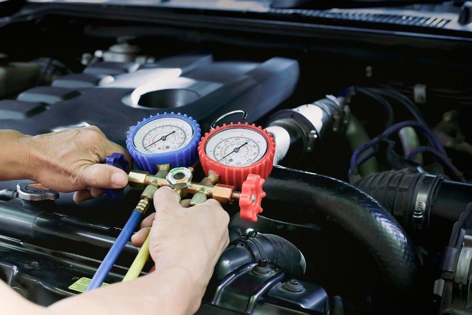 Parts of an automotive air conditioning system