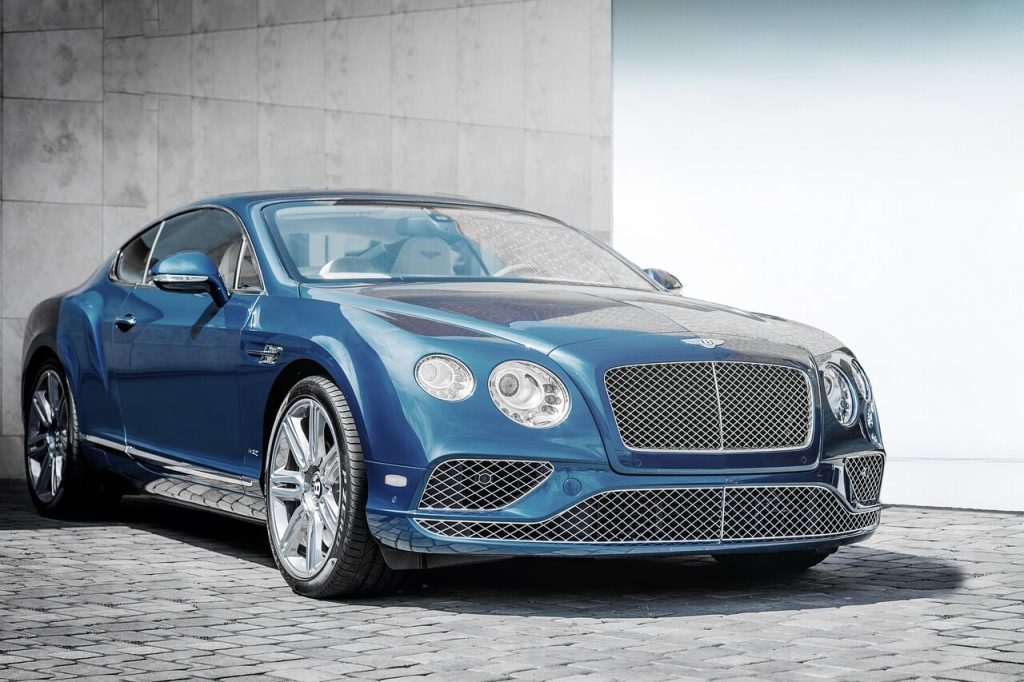bentley blue car profile