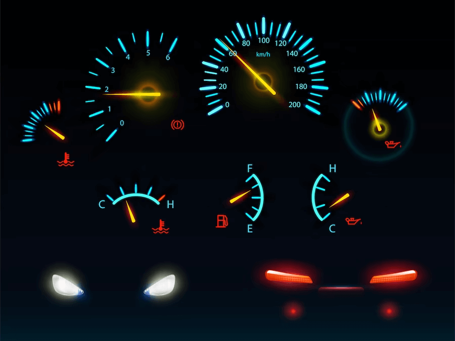 Porsche dashboard warning lights