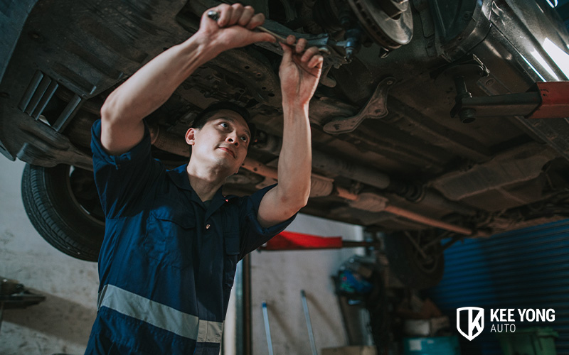 A Car Getting Serviced
