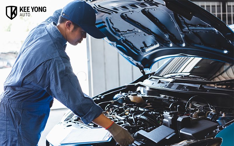 A Car Getting Serviced